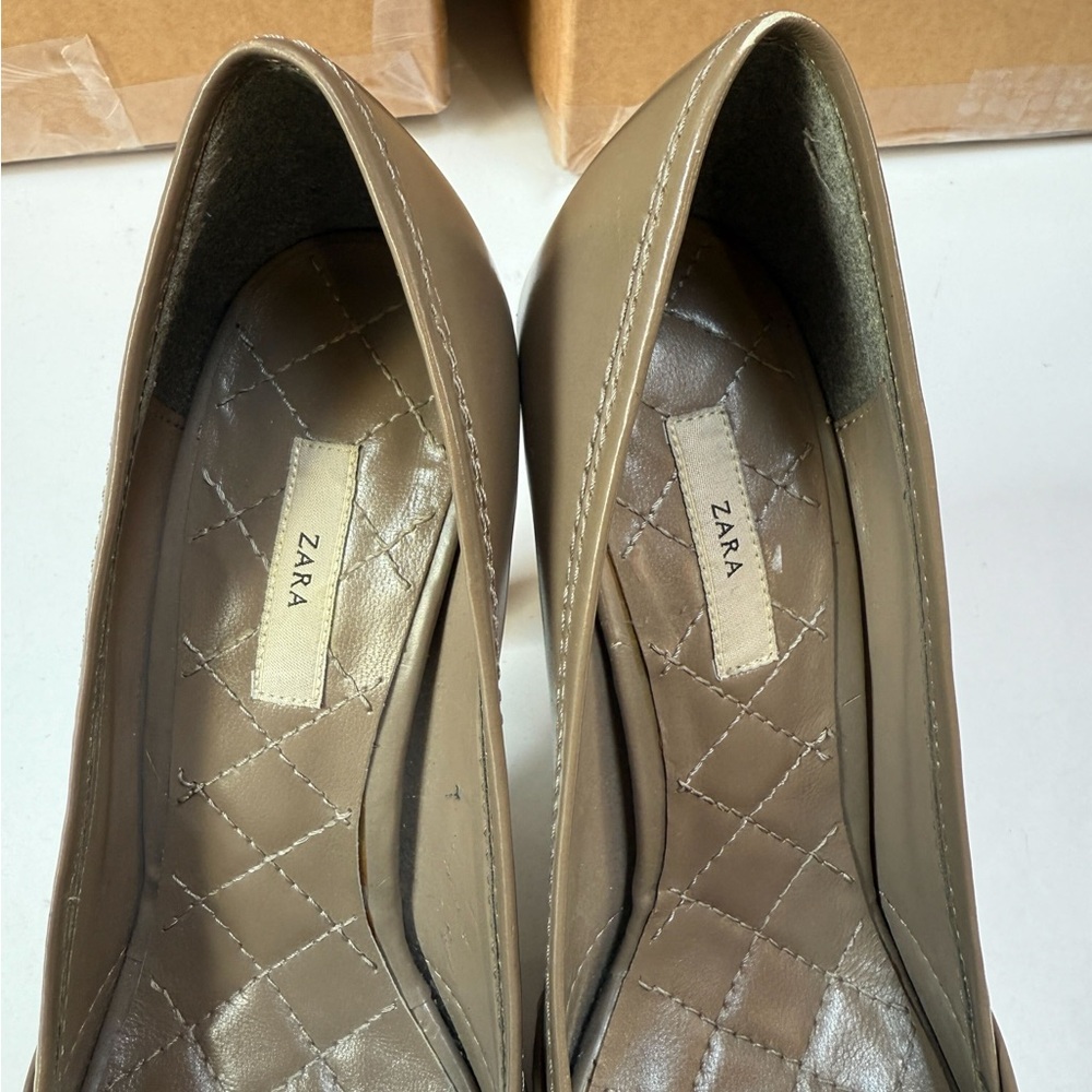 Zara Tan Strappy Heels with Stiletto - Picture 3 of 5
